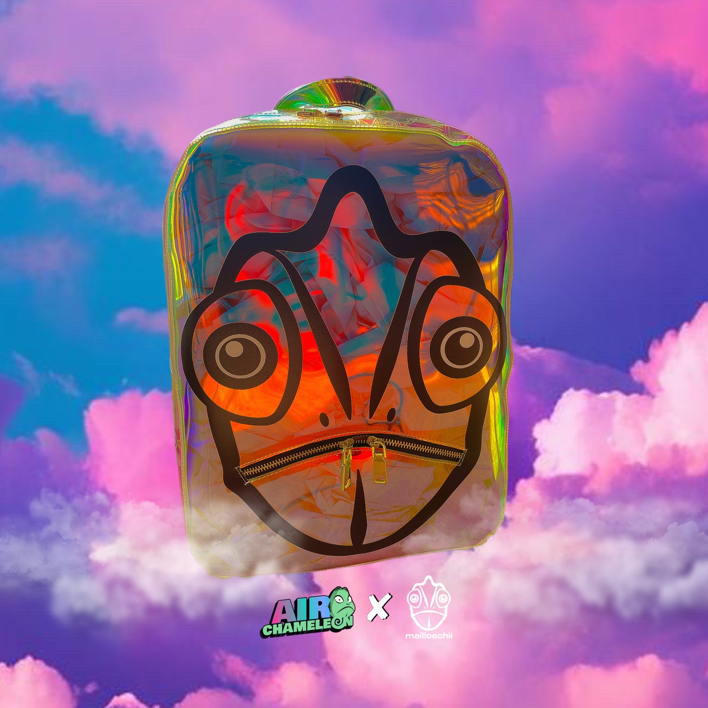 Air Chameleon x Mailloechii Iridescent Holographic Back Pack