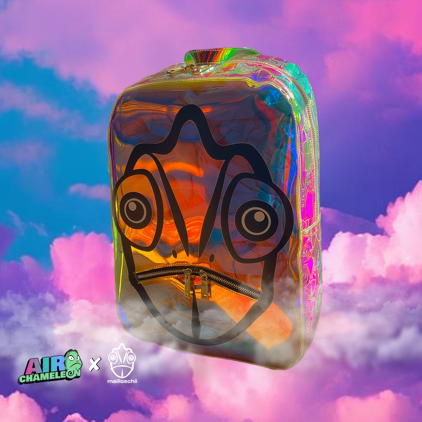 Air Chameleon x Mailloechii Iridescent Holographic Back Pack